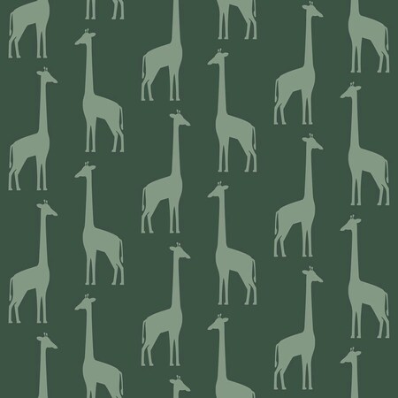 Manhattan Comfort Johnson Vivi Teal Giraffe 33 ft L X 209 in W Wallpaper BR4060-139061
